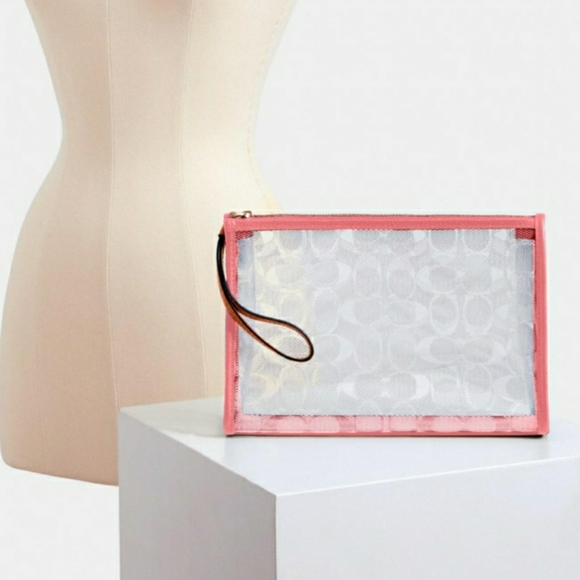 Coach Handbags - (New) Coach Signature Clear Clutch